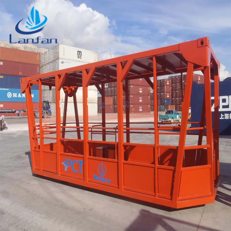 lashing cage / cone platform - spreader mounted safety basket