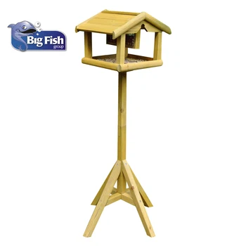 Traditional Wooden Bird Table Feeder House Feeding Station Outdoor