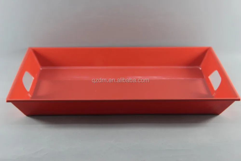 20"Melamine Tray With Handle , Red Tray