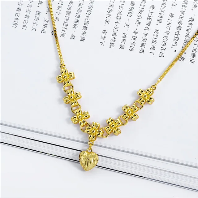 Vietnam Yellow Gold Necklace Wedding Bridal Accessories Wholesale Pure