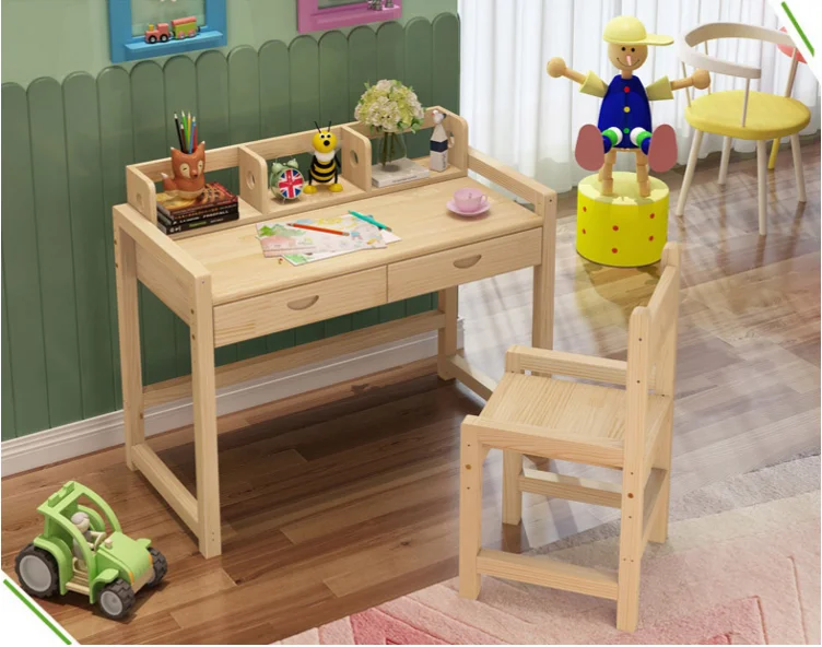 Solid Wood Study Table Designs With Storage Drawer Kids Learning