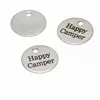 Happy camp charm silver tone message charm pendant 20mm