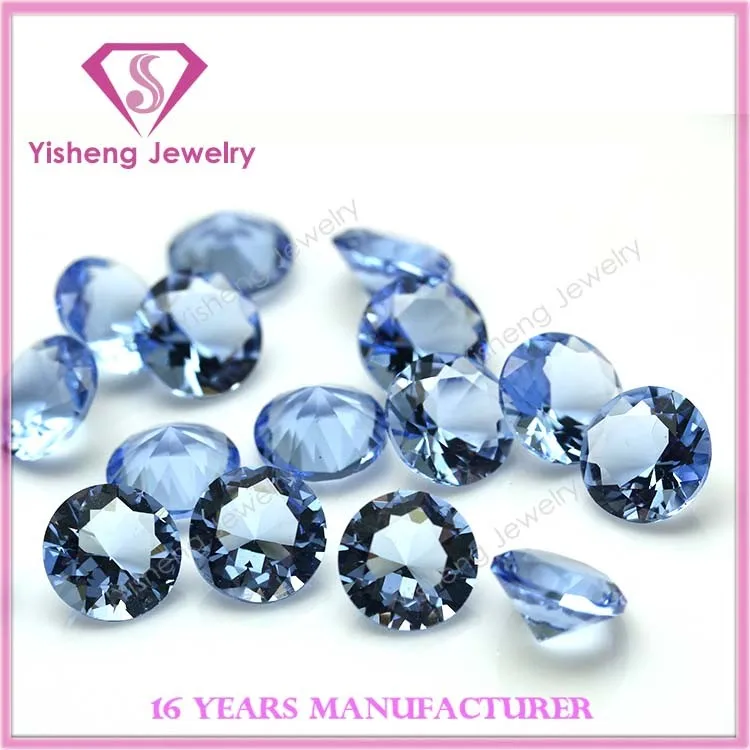 Wholesale Prices Aquamarine Gemstone Round Diamond Cut Glass Gems Buy