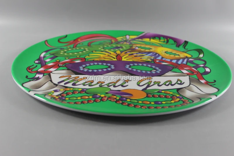Big Plate Plastic Dinner Plate Mask Logo 35CM