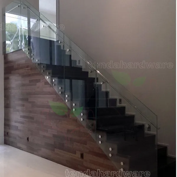 Wood Staircase Frameless Glass Balustrades With Standoff Fitting Buy Frameless Glass Balustrades Glass Fixing Balustrade Laminated Glass Balustrade Product On Alibaba Com