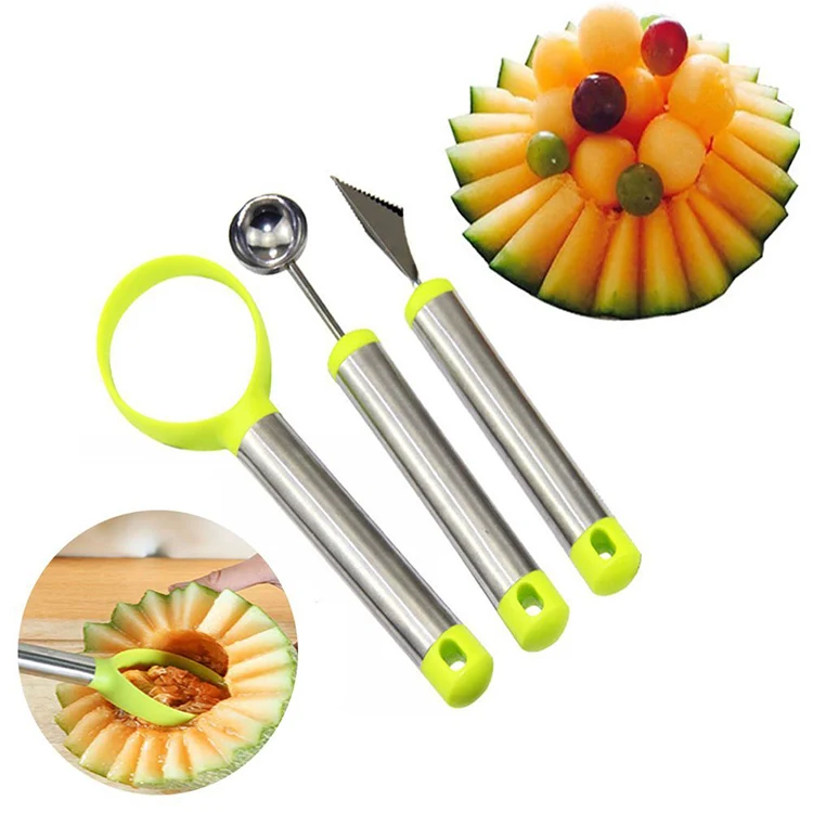 3 Pcs Kitchen Fruit Carving Garnishing Tool Set Buy Carving