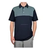 Personalized Design 90/10 Polyester / Elastane Slin Fit Light Gree Stripe Polo Shirt In Navy Blue