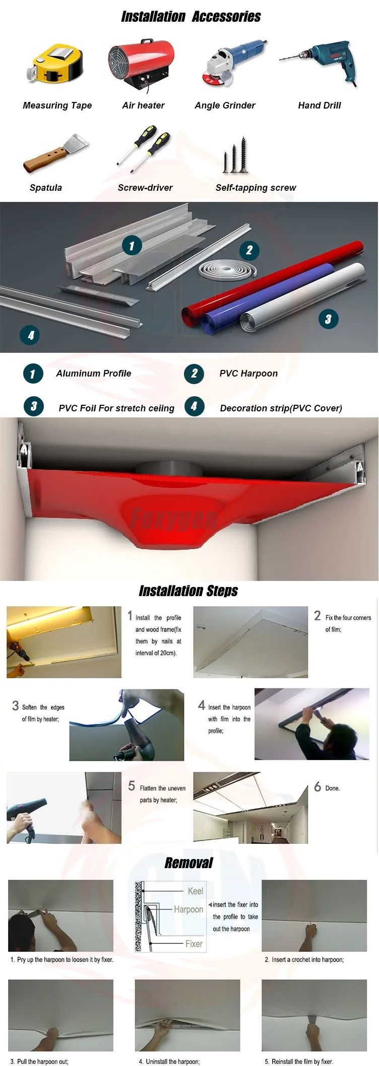 Pvc Stretch False Translucent PVC Stretch Ceiling Film for Acoustic Design | Fireproof ...