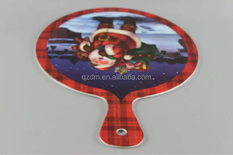 Christmas Print Melamine Round Cutting Board With Handle