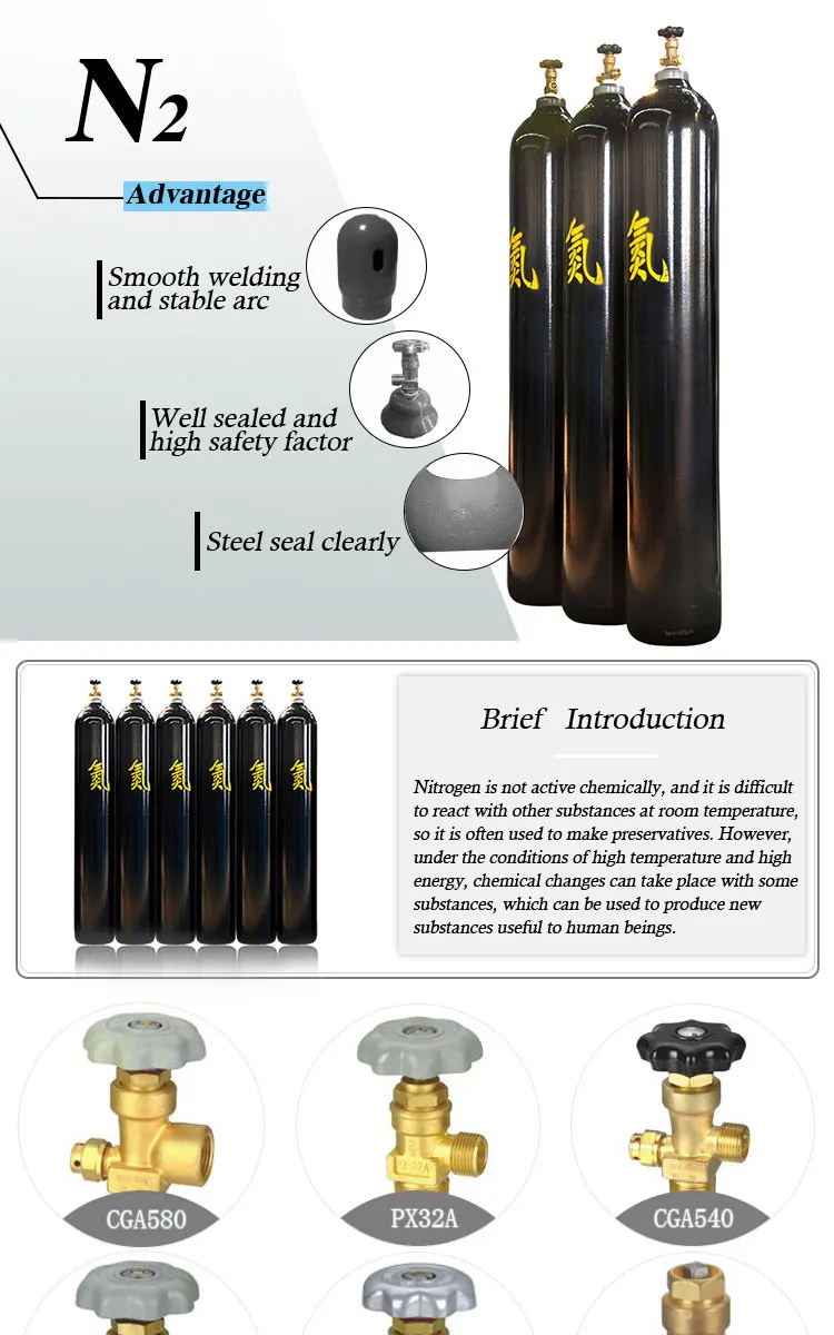 50l 200bar 99.999 Pure Nitrogen Gas Cylinder Price Buy Pure Nitrogen