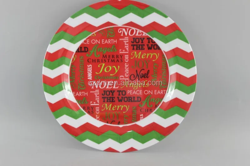Christmas Melamine Plate, X'mas Dinner Plate