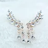 Women's Angel Wings Stud Earrings Rhinestone Inlaid Alloy Ear Jewelry Party Earring Gothic Feather Brincos Fashion