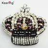 New Arrival Keering Dedicated Handmade Glass Crown Embroidered Beaded Applique Patches for clothing WPHB-785