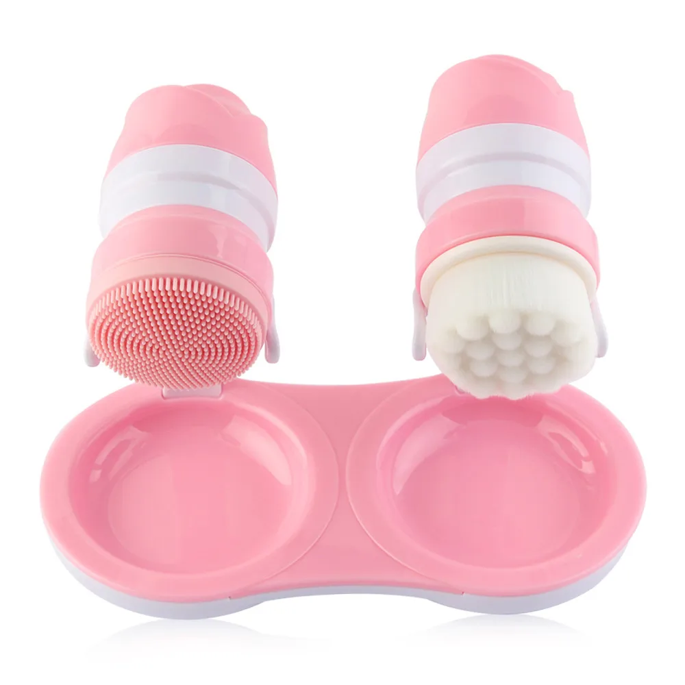 2 In 1 Face Cleanser Brush Deep Silicone Cleansing Facial With Stand