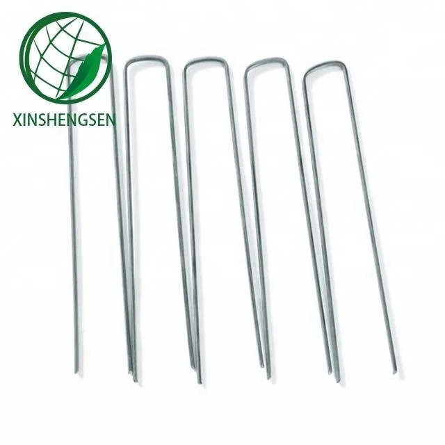 6 Inch Garden Stakes Galvanized Landscape Staples, U-Type Turf Staples