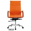 D818 High back orange leather ergonomic executive 360 swivel bride office chair