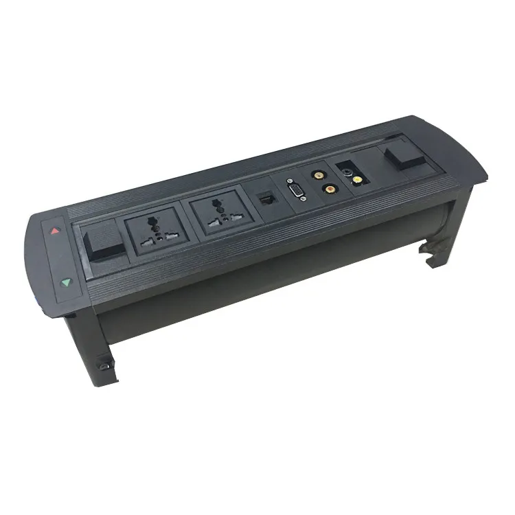 Motorized Conference Switch Rotate Table Power Socket With Outlet