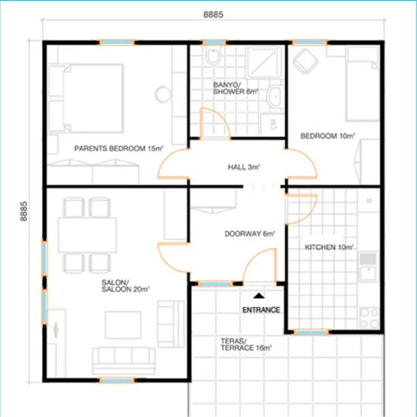 70 Square Meter House Floor Plan Floorplans click