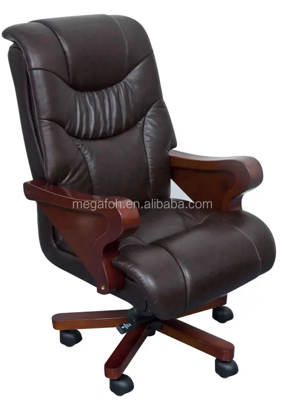 top grade genuine leather office chair with wooden armrest and top grade genuine leather office chair with wooden armrest and
