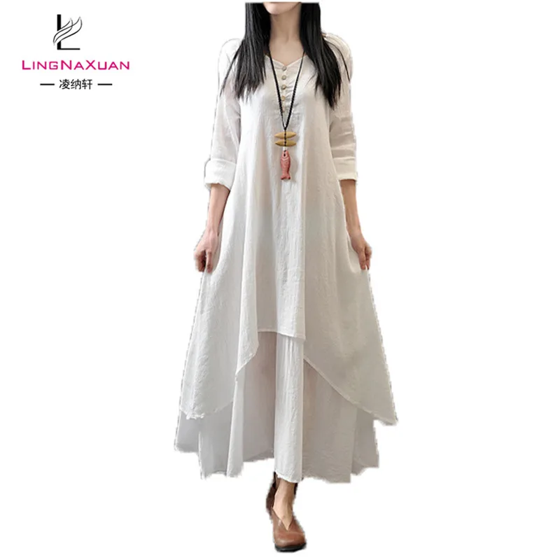 loose cotton maxi dress