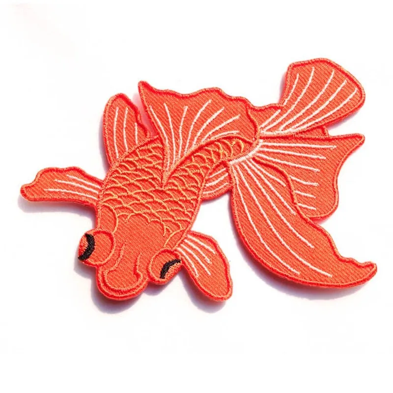 Wholesale latest design japanese koi fish patch embroidery iron on