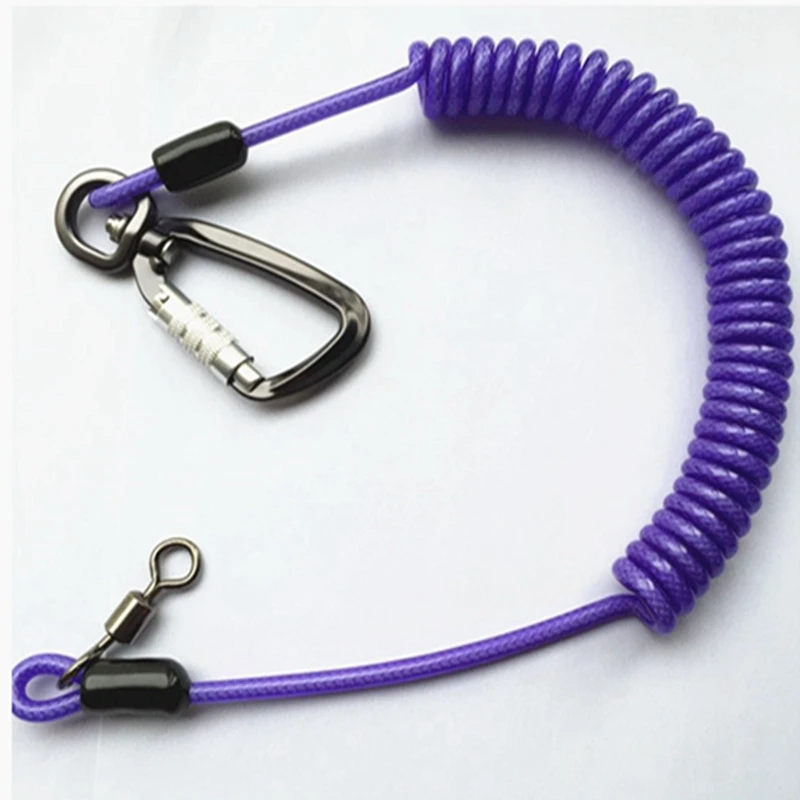 Retractable Pu Coated Nylon Cable Lanyard With Swivel Snap Hooks - Buy ...