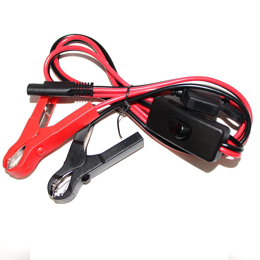 Car jump starter alligator clip to SAE with fuse solar cable