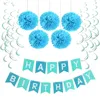 Custom Logo Happy Birthday Bunting Flags Paper Tassel Banner
