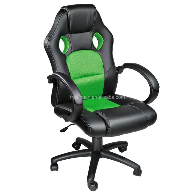 Black Green Swivel Computer Desk Chair Seat Racing Gaming