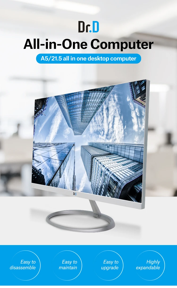 Dr.D 250nits typical brightness 21.5 Inch all in one touch desktop computer 4k