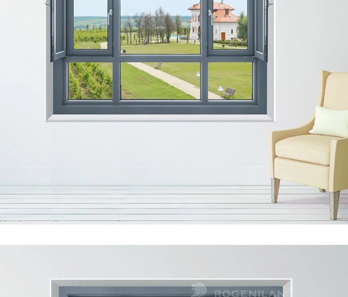 ROGENILAN 20 series Most Popular China Factory Price House Doors Windows 3 Panel Triple Casement Window