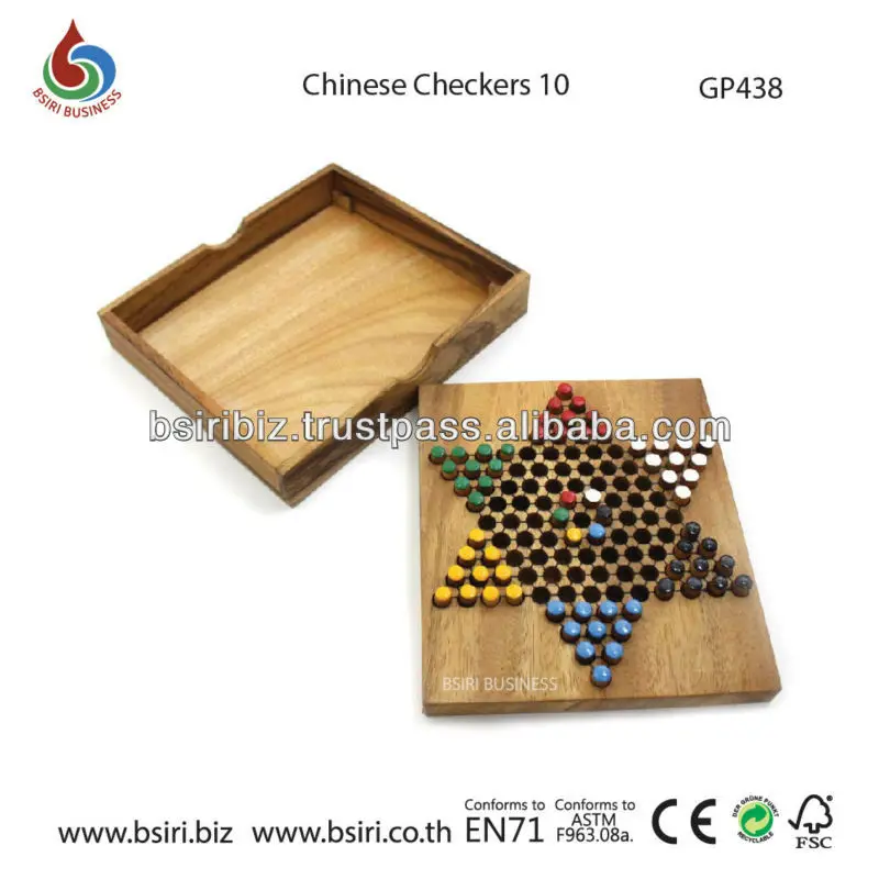wooden chinese checkers game board