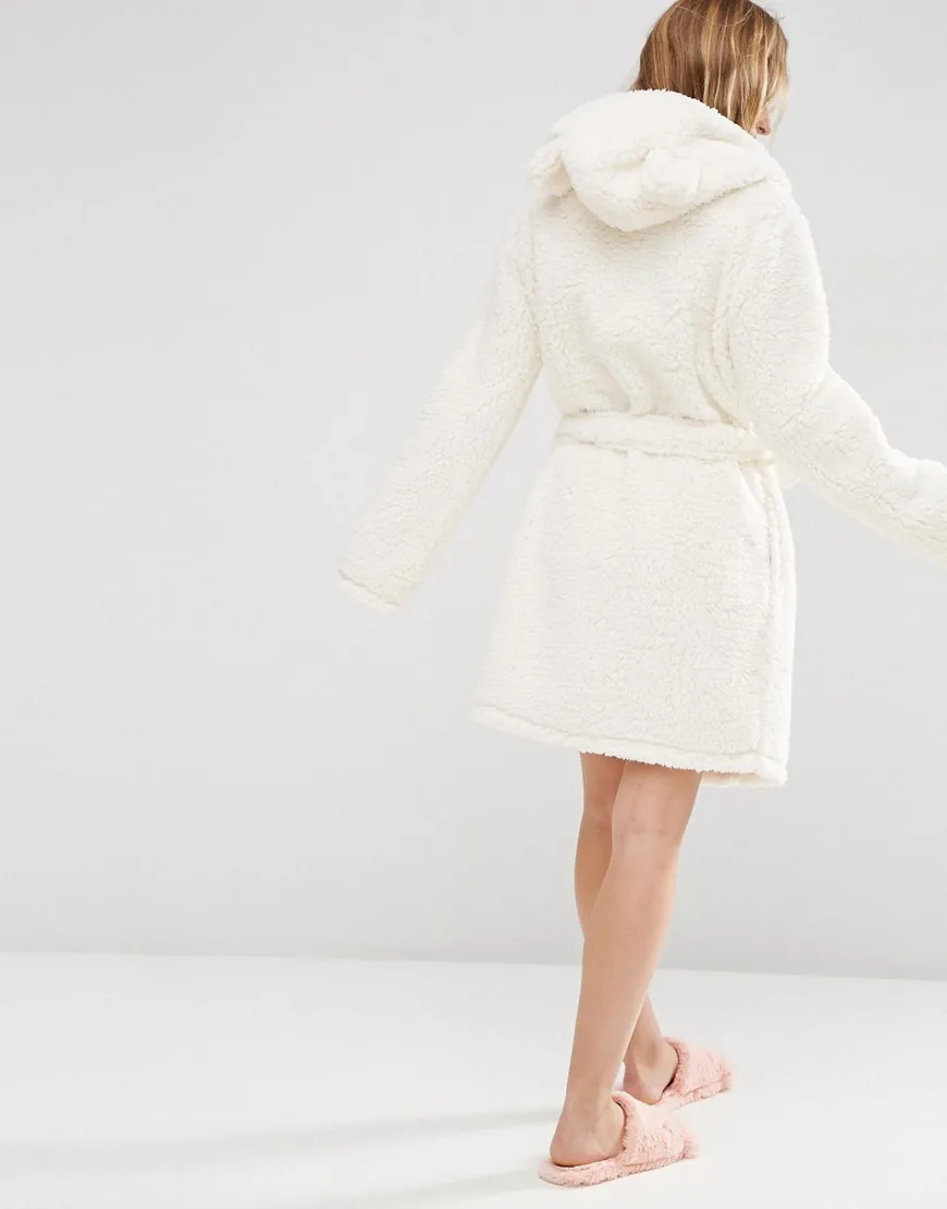 Quilted Robe 2016 Winter Long Bath Robe With Ears Hood Towel Robes