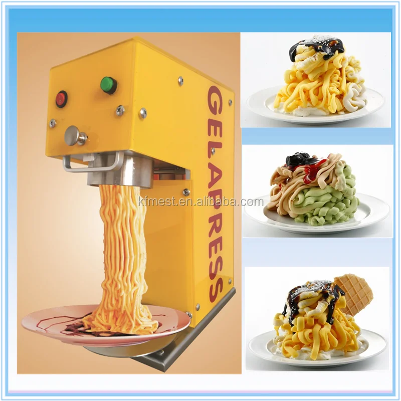 Spaghetti Noodle Ice Cream Pressing Machine With 5 Different Moulds