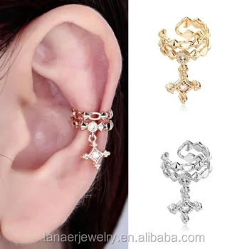 Non Piercing Crystal Crown Mini Upper Helix Ear Clip Cartilage Non Piercing Crystal Crown Mini Upper Helix Ear Clip Cartilage Cuff Earring