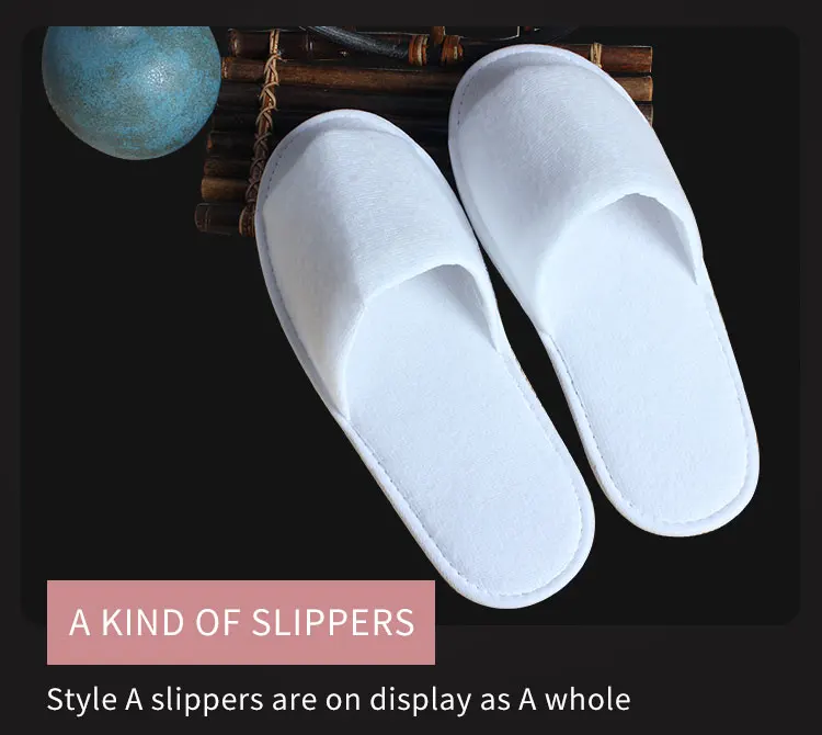 Wholesale Manufacturer Cheap Disposable Open Toe Hotel Amenities Terry Slippers