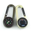 Survival tools 3 in 1 compass thermometer carabiner key ring