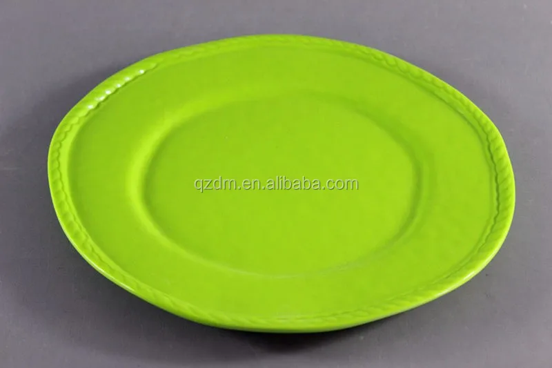 Irregular Shape Melamine Green Plate For Daily Use And Decoration