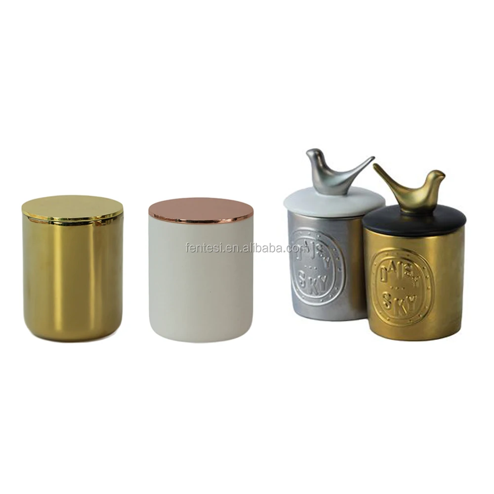 Geo Cut Ceramic Candle Jar Wholesale Porcelain Candle Jars Holders