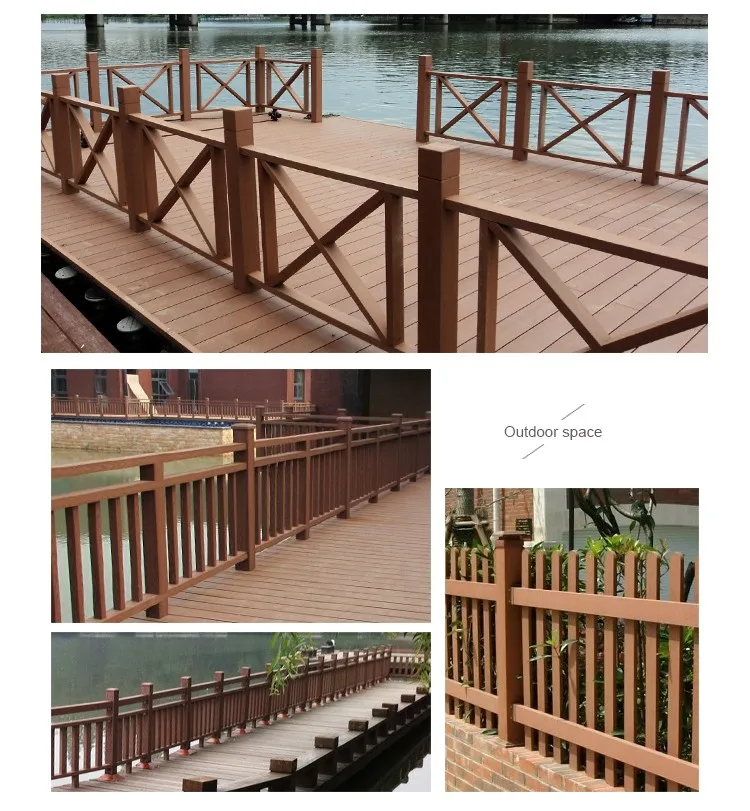 WPC Post Fence Fencing, Trellis & Gates Nature Pressure Treated Wood Type Not Coated Composite Garden Fencing