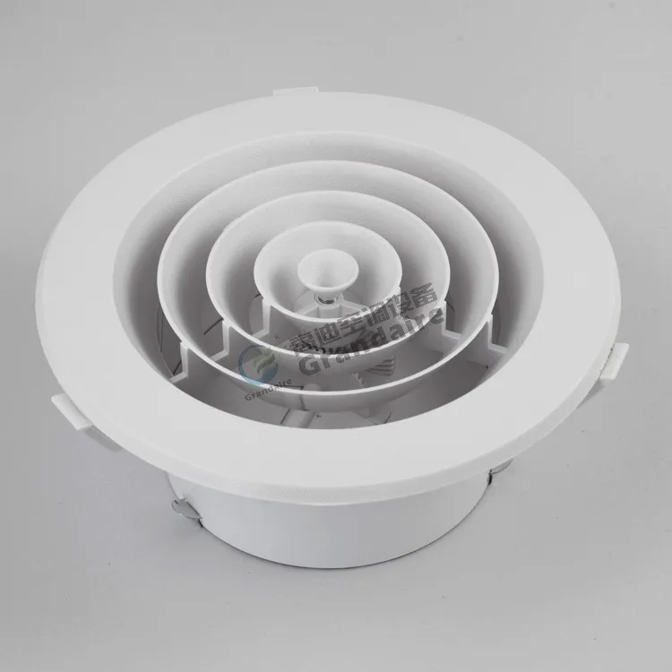 China Factory Cheaper Plastic Air Grille Round Ceiling Air Diffuser With Butterfly Damper In