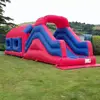 red and blue pvc inflatable obstacle course sports challenge course for kids
