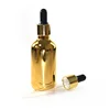 Luxury CBD hemp oil 30ml 60ml 1OZ 2OZ silver gold plating glass dropper bottle with aluminium collar