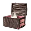 Eco-Friendly Wicker Pet Carrier Nature Dog House Cat Handle Basket