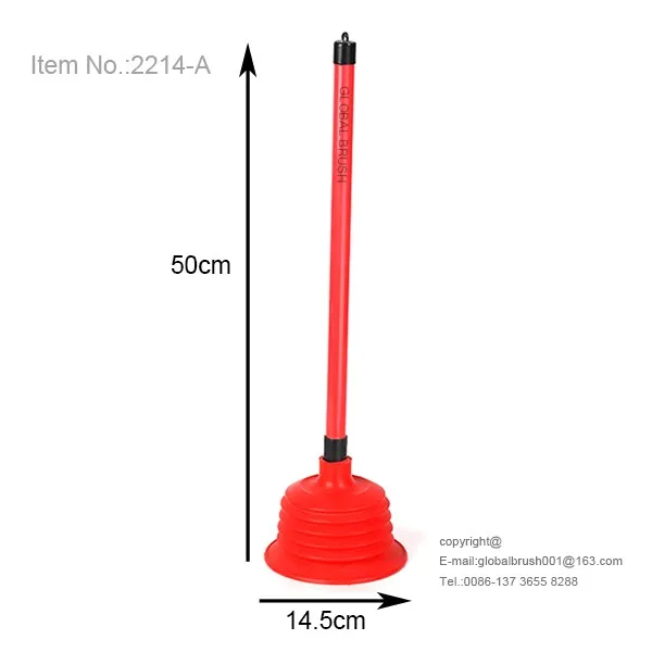 Hq2214a Bathroom Cleaning Seperate Sell Red Color Pvc Toilet Plunger