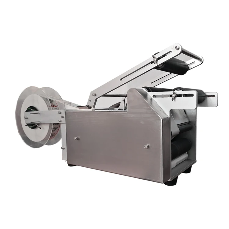 制造手动pet不干胶两个标签方形瓶标签涂抹器半自动圆瓶贴标机