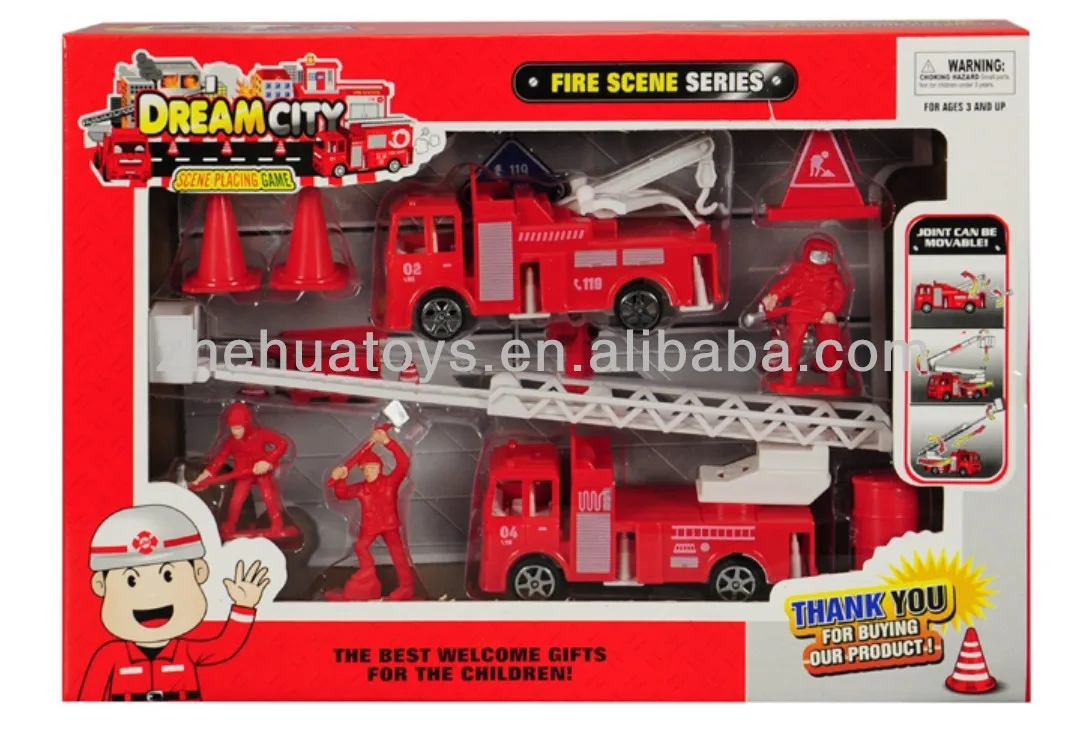 Menarik kembali mobil truk pemadam kebakaran mobil mainan 