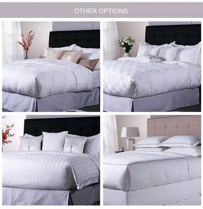 Customized 300TC Sateen White Luxury 4 Star Hotel Linen Duvet Cover