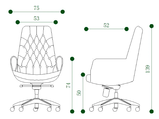 High Back Quality Manager Ergonomic Computer Top Leather Swivel Desk Office Chair WN9132
