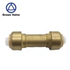 Green-GutenTop GT4256 3/4 inch Equal Brass Union Push-to-Connect Long Straight Push Fit Fitting, Slip Coupling